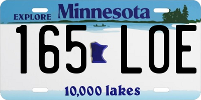 MN license plate 165LOE