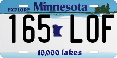 MN license plate 165LOF