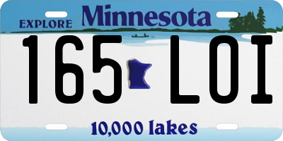MN license plate 165LOI