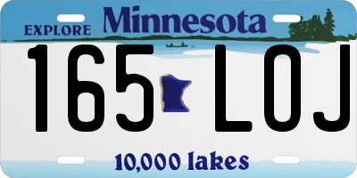 MN license plate 165LOJ