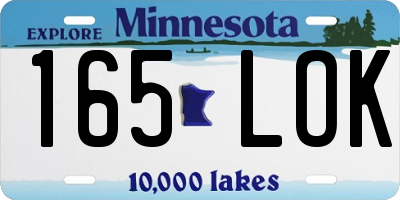MN license plate 165LOK