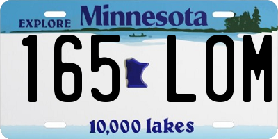MN license plate 165LOM