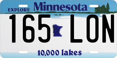 MN license plate 165LON