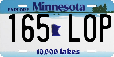 MN license plate 165LOP