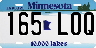 MN license plate 165LOQ