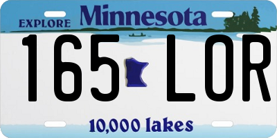 MN license plate 165LOR