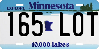 MN license plate 165LOT