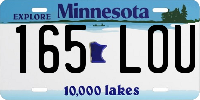 MN license plate 165LOU