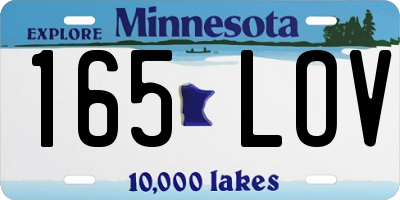 MN license plate 165LOV
