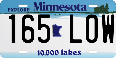 MN license plate 165LOW