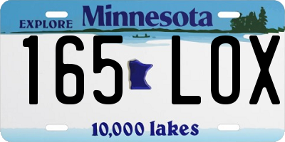 MN license plate 165LOX