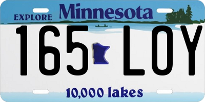 MN license plate 165LOY