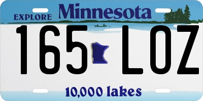 MN license plate 165LOZ