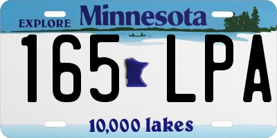 MN license plate 165LPA