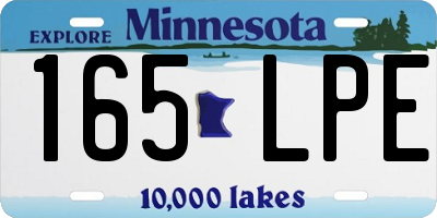 MN license plate 165LPE