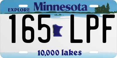 MN license plate 165LPF