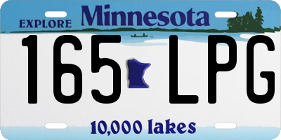 MN license plate 165LPG