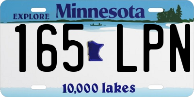 MN license plate 165LPN