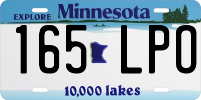 MN license plate 165LPO