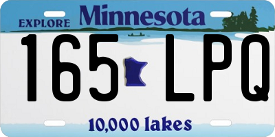 MN license plate 165LPQ