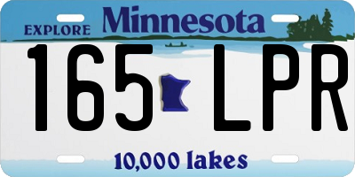MN license plate 165LPR