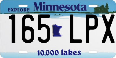 MN license plate 165LPX