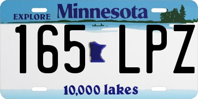 MN license plate 165LPZ