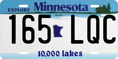 MN license plate 165LQC