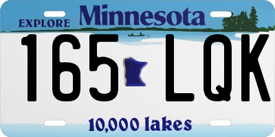MN license plate 165LQK