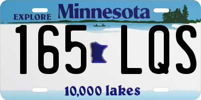 MN license plate 165LQS