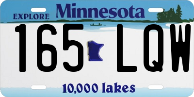 MN license plate 165LQW