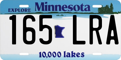 MN license plate 165LRA
