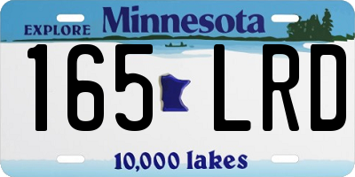 MN license plate 165LRD