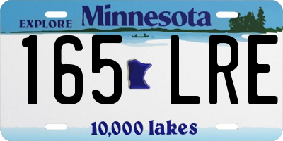 MN license plate 165LRE