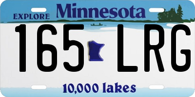 MN license plate 165LRG