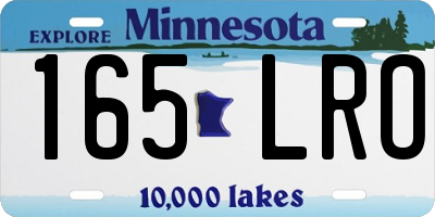 MN license plate 165LRO