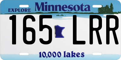 MN license plate 165LRR