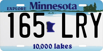 MN license plate 165LRY