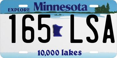 MN license plate 165LSA