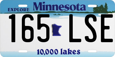 MN license plate 165LSE