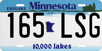 MN license plate 165LSG