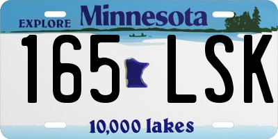 MN license plate 165LSK