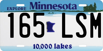 MN license plate 165LSM