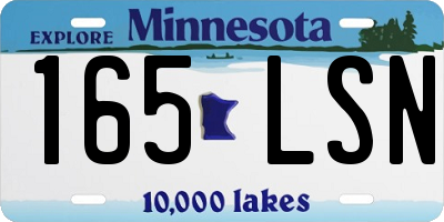 MN license plate 165LSN