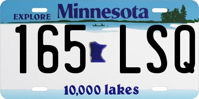 MN license plate 165LSQ