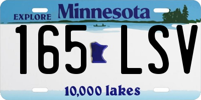 MN license plate 165LSV