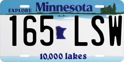 MN license plate 165LSW