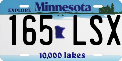 MN license plate 165LSX