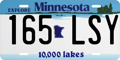MN license plate 165LSY