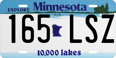 MN license plate 165LSZ
